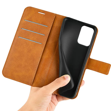 For Motorola Moto E15 4G Stand Case Anti-Scratch Calf Texture Leather Phone Cover