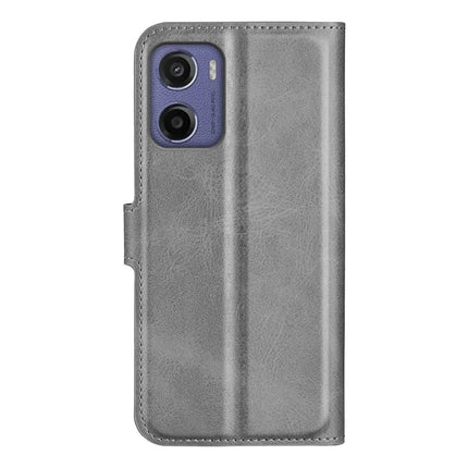 For Motorola Moto E15 4G Stand Case Anti-Scratch Calf Texture Leather Phone Cover