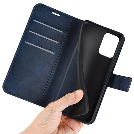 For Motorola Moto E15 4G Stand Case Anti-Scratch Calf Texture Leather Phone Cover