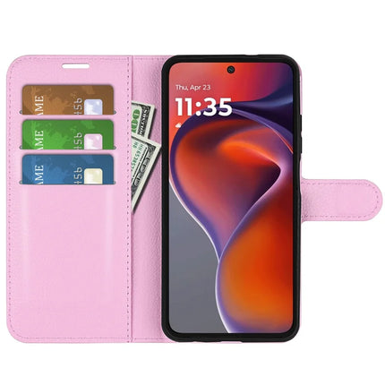 For Motorola Moto G15 4G Case Litchi Texture Shockproof Leather Wallet Phone Cover