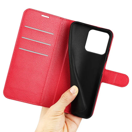 For Motorola Moto G15 4G Case Litchi Texture Shockproof Leather Wallet Phone Cover