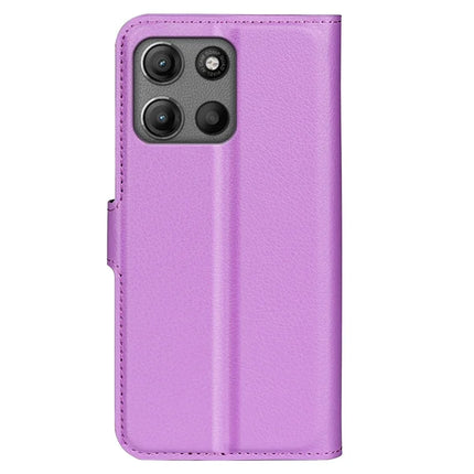 For Motorola Moto G15 4G Case Litchi Texture Shockproof Leather Wallet Phone Cover