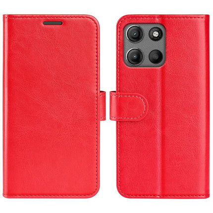 For Motorola Moto G15 4G Wallet Case Crazy Horse Texture Stand Leather Phone Cover - Red