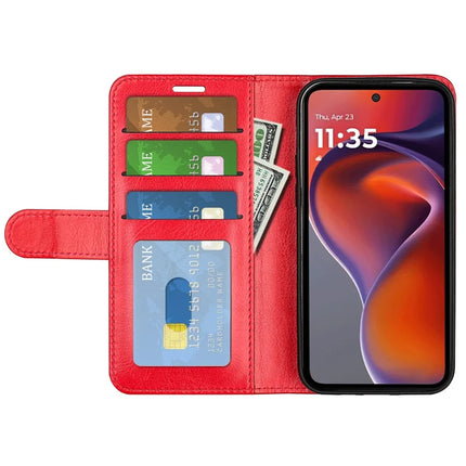 For Motorola Moto G15 4G Wallet Case Crazy Horse Texture Stand Leather Phone Cover