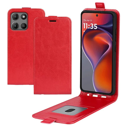 For Motorola Moto G15 4G Case with Card Slots Vertical Flip Leather Phone Cover