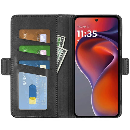 For Motorola Moto G15 4G Stand Case Calf Texture Leather Wallet Phone Cover