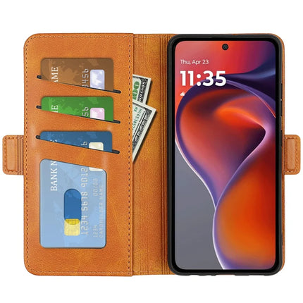 For Motorola Moto G15 4G Stand Case Calf Texture Leather Wallet Phone Cover