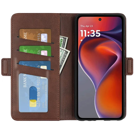 For Motorola Moto G15 4G Stand Case Calf Texture Leather Wallet Phone Cover