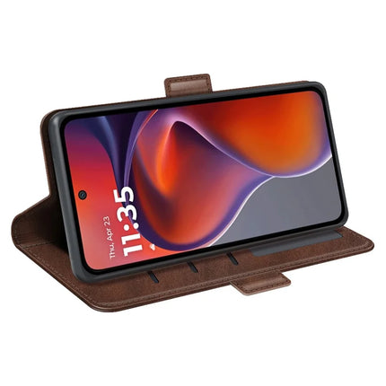 For Motorola Moto G15 4G Stand Case Calf Texture Leather Wallet Phone Cover