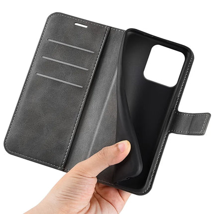 For Motorola Moto G15 4G Stand Case Anti-Scratch Calf Texture Leather Phone Cover