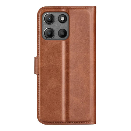 For Motorola Moto G15 4G Stand Case Anti-Scratch Calf Texture Leather Phone Cover