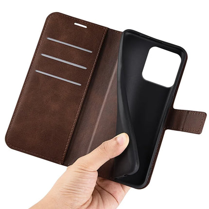 For Motorola Moto G15 4G Stand Case Anti-Scratch Calf Texture Leather Phone Cover