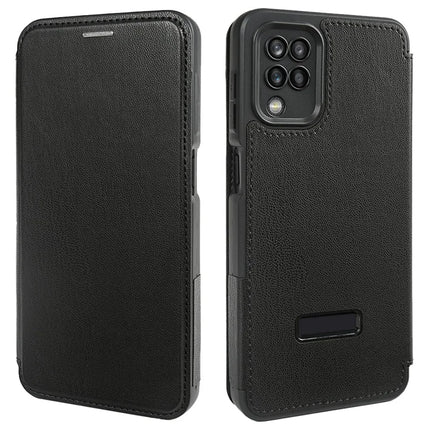 For Samsung Galaxy A12 Magnetic Case Eco-Friendly RPET Leather Phone Cover GRS Certified - Black