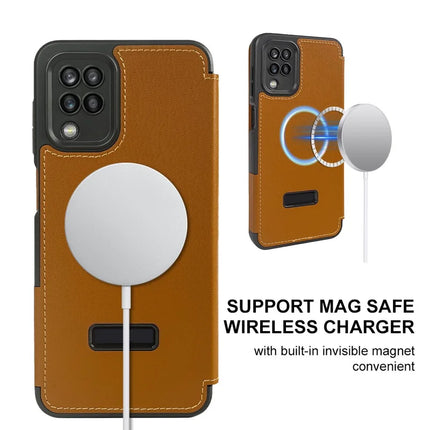 For Samsung Galaxy A12 Magnetic Case Eco-Friendly RPET Leather Phone Cover GRS Certified