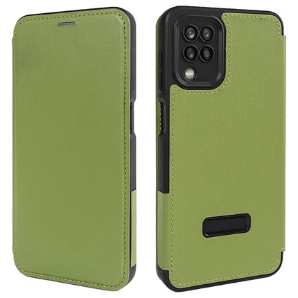 For Samsung Galaxy A12 Magnetic Case Eco-Friendly RPET Leather Phone Cover GRS Certified - Green