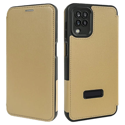 For Samsung Galaxy A12 Magnetic Case Eco-Friendly RPET Leather Phone Cover GRS Certified - Yellow