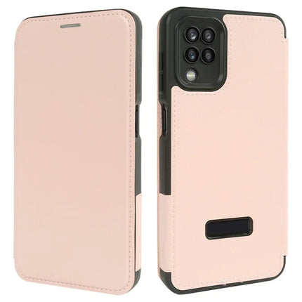 For Samsung Galaxy A12 Magnetic Case Eco-Friendly RPET Leather Phone Cover GRS Certified - Pink