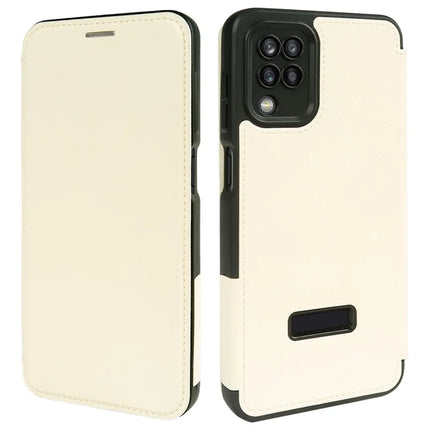 For Samsung Galaxy A12 Magnetic Case Eco-Friendly RPET Leather Phone Cover GRS Certified - White