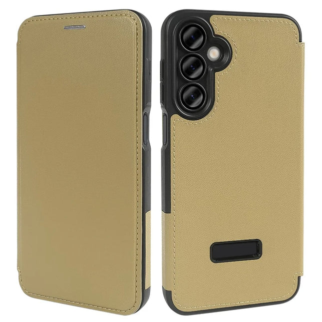 For Samsung Galaxy A16 5G / A16 4G Magnetic Case Eco-Friendly RPET Leather Phone Cover GRS Certified - Yellow