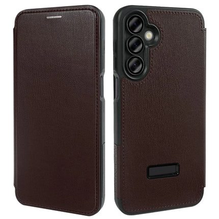 For Samsung Galaxy A16 5G / A16 4G Magnetic Case Eco-Friendly RPET Leather Phone Cover GRS Certified - Dark Brown