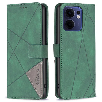 BINFEN COLOR BF05 For Oppo Reno13 F 5G Case Leather Phone Cover Wallet Stand - Green