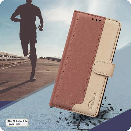 BINFEN COLOR BF33 for Oppo Reno13 F 5G Leather Case Splicing Color RFID Blocking