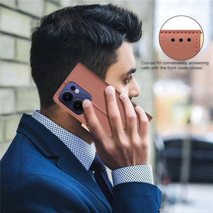 BINFEN COLOR BF33 for Oppo Reno13 F 5G Leather Case Splicing Color RFID Blocking
