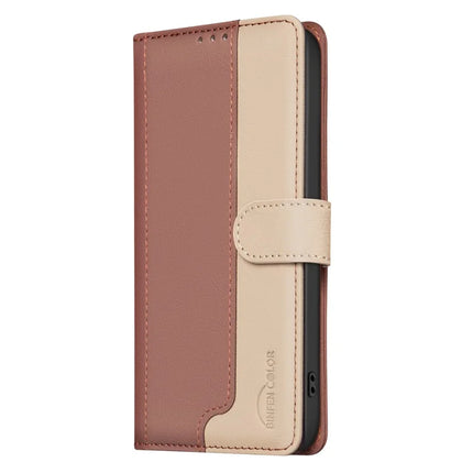 BINFEN COLOR BF33 for Oppo Reno13 F 5G Leather Case Splicing Color RFID Blocking