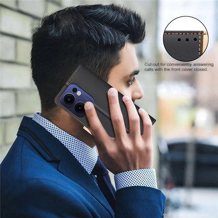BINFEN COLOR BF33 for Oppo Reno13 F 5G Leather Case Splicing Color RFID Blocking