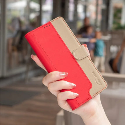 BINFEN COLOR BF33 for Oppo Reno13 F 5G Leather Case Splicing Color RFID Blocking