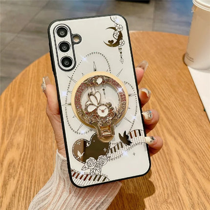 For Samsung Galaxy A54 5G Magnetic Case Kickstand TPU + PC Rhinestones Decor Phone Cover
