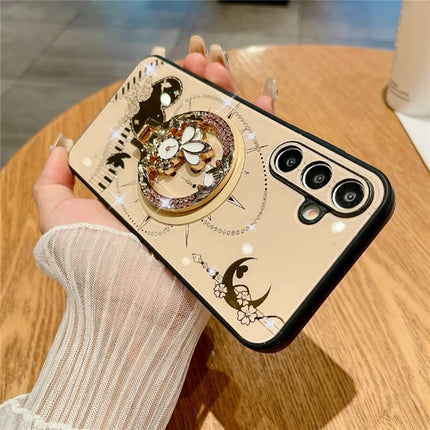 For Samsung Galaxy A54 5G Magnetic Case Kickstand TPU + PC Rhinestones Decor Phone Cover