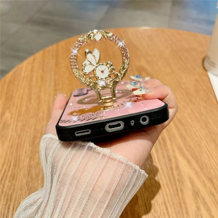For Samsung Galaxy A54 5G Magnetic Case Kickstand TPU + PC Rhinestones Decor Phone Cover
