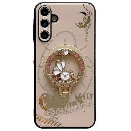 For Samsung Galaxy A54 5G Magnetic Case Kickstand TPU + PC Rhinestones Decor Phone Cover - Gold