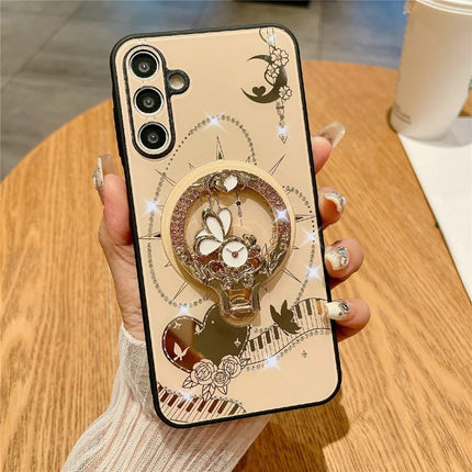 For Samsung Galaxy A54 5G Magnetic Case Kickstand TPU + PC Rhinestones Decor Phone Cover