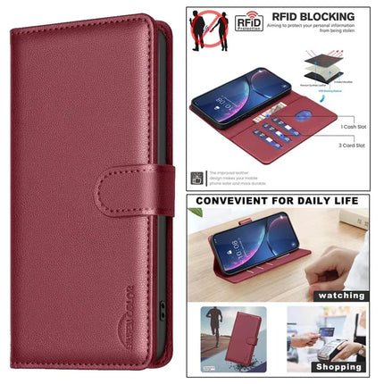 BINFEN COLOR BF32 For Oppo Reno13 F 5G Leather Case Wallet RFID Blocking Phone Cover