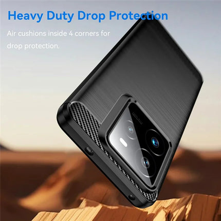 For Realme GT 7 Pro 5G Case Protective Phone Cover Carbon Fiber Texture Brushed