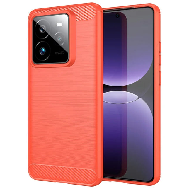 For Realme GT 7 Pro 5G Case Protective Phone Cover Carbon Fiber Texture Brushed - Red