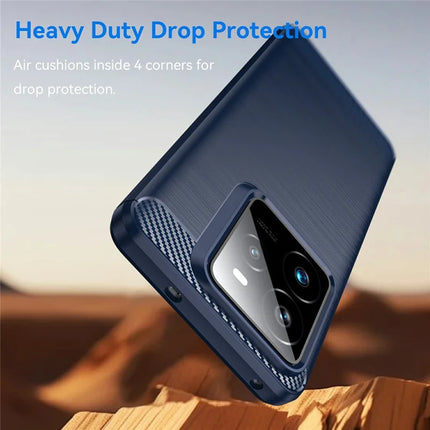 For Realme GT 7 Pro 5G Case Protective Phone Cover Carbon Fiber Texture Brushed