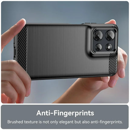 For Motorola Moto G Power (2025) Case Protective Phone Cover Carbon Fiber Texture Brushed