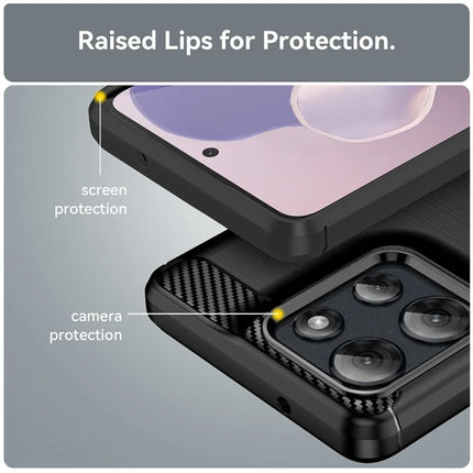 For Motorola Moto G Power (2025) Case Protective Phone Cover Carbon Fiber Texture Brushed