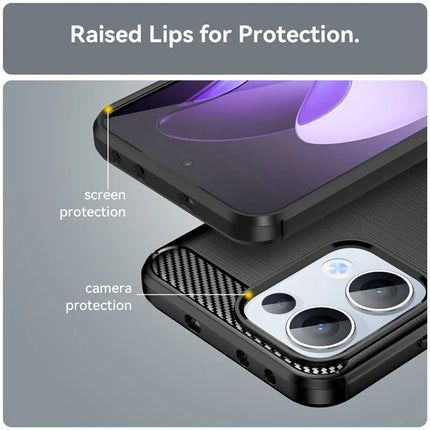 For Oppo Reno13 5G (Global) Case Protective Phone Cover Carbon Fiber Texture Brushed