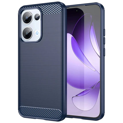 For Oppo Reno13 5G (Global) Case Protective Phone Cover Carbon Fiber Texture Brushed - Blue