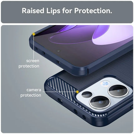 For Oppo Reno13 5G (Global) Case Protective Phone Cover Carbon Fiber Texture Brushed