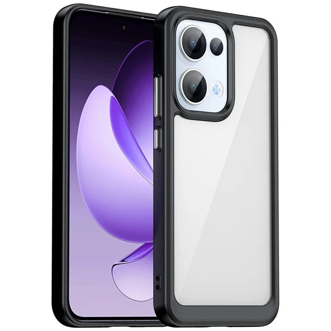 For Oppo Reno13 5G (Global) Case TPU + Acrylic Protective Clear Phone Cover - Black