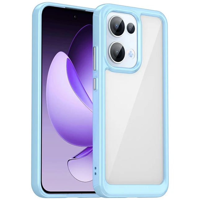 For Oppo Reno13 5G (Global) Case TPU + Acrylic Protective Clear Phone Cover - Blue