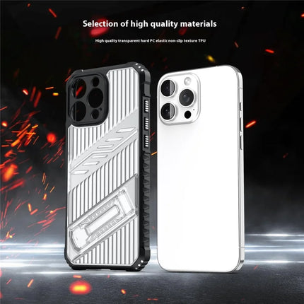 For iPhone 16 Pro Case Invisible Kickstand PC + TPU Anti Drop Phone Cover
