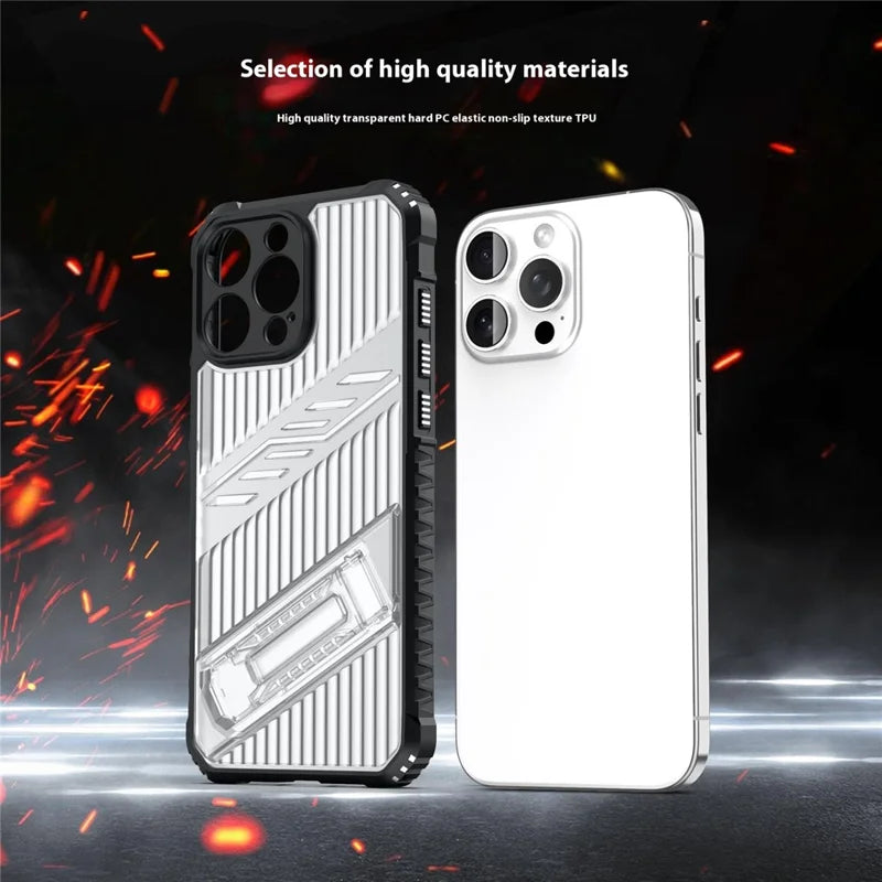 ShopCaseCart Stylish Kickstand iPhone 16 Pro Protective cover Invisible Kickstand PC + TPU Anti Drop Phone Guard
