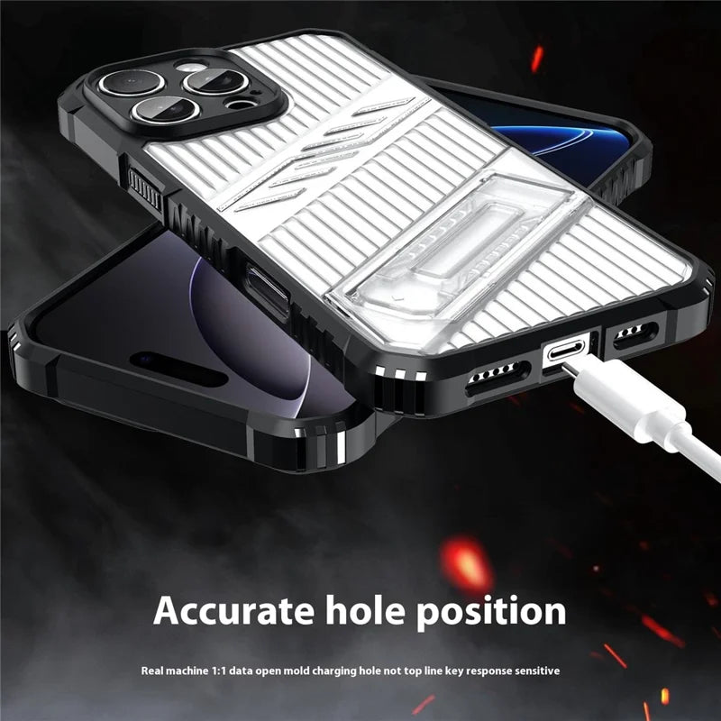 ShopCaseCart Stylish Kickstand iPhone 16 Pro Protective cover Invisible Kickstand PC + TPU Anti Drop Phone Guard