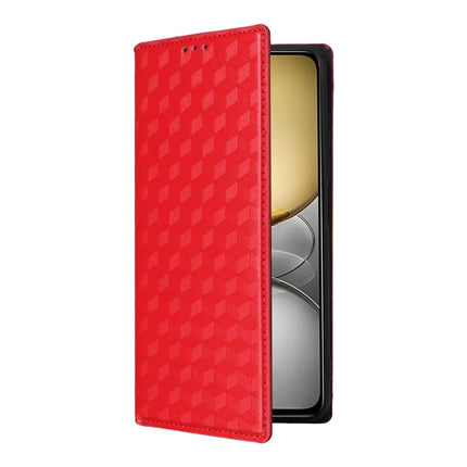 Leather Case For Realme 14x 5G  /  C75  /  V60 Pro Rhombus Imprinted Wallet Phone Cover